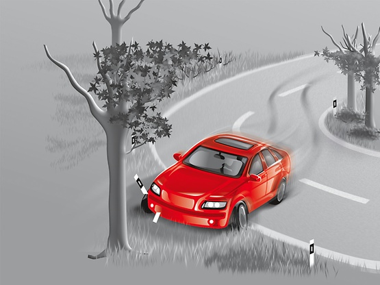 The cornering behavior is unsteady: The vehicle is unstable or even tends to skid or break away.