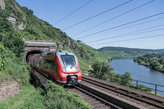 Rail coming out of the tunnel