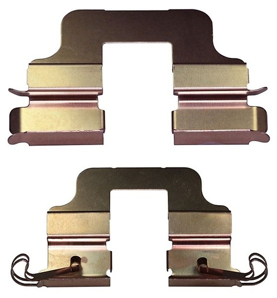 常规制动摩擦片弹簧 (上) 和配备主动式制动 摩擦片复位装置的制动摩擦片弹簧 (下)
