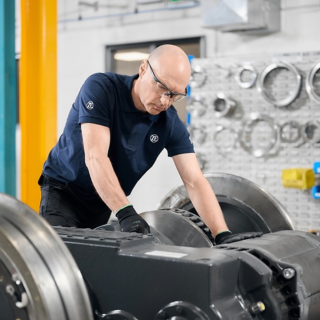 Working on rail part in workshop