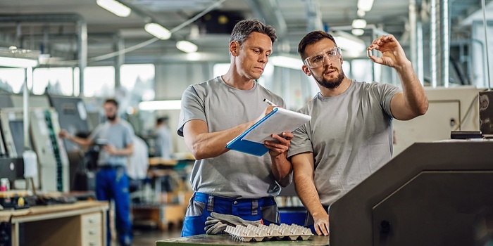 ZF industrial workers quality check.