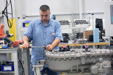 Mechanic in rail workshop