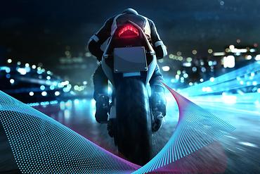 motorcycle by night 