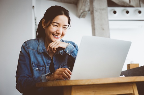 woman infront of laptop