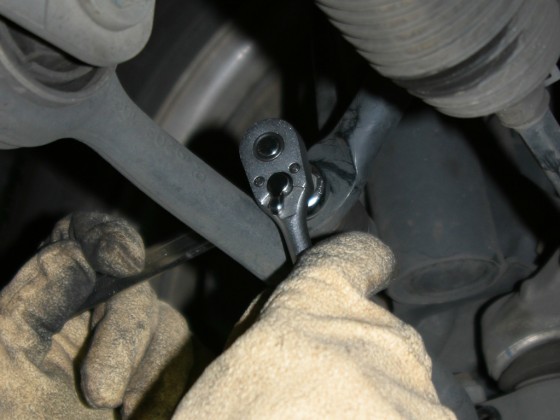 Remove stabilizer mounting bolt