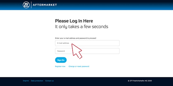 Log in with your user data.