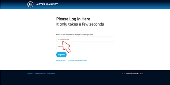 Log in with your user data.